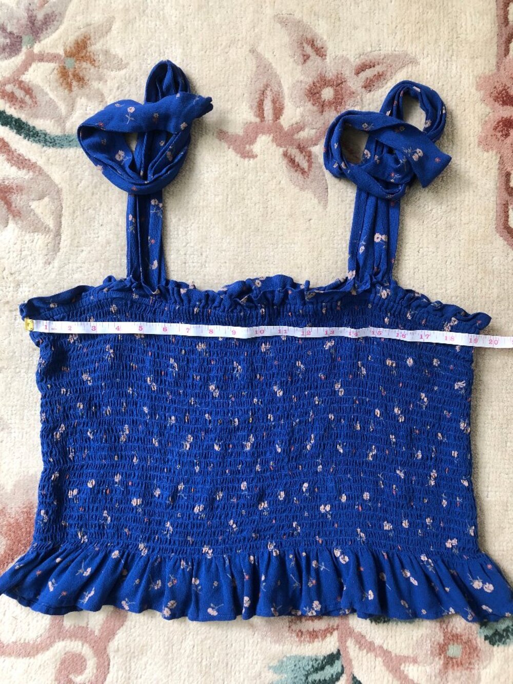 💙🌸 American Eagle Blue Floral Tie-Strap Tank | Size XXL 🌸💙